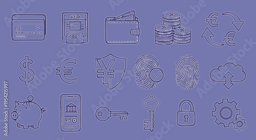 Collection of various business icons.