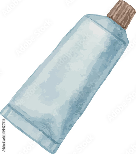 Watercolor painted vector realistic illustration of a tube