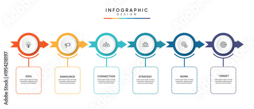 A colorful infographic template with a modern design for business strategy and planning