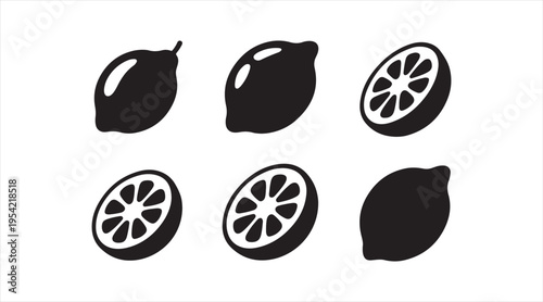 Passion fruit silhouette pack clean modern tropical fruit icons for nutrition and produce graphics
