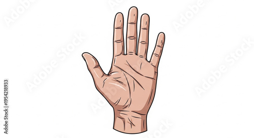 Palmistry Hand Illustration - Lines and Fate in Hand Reading.