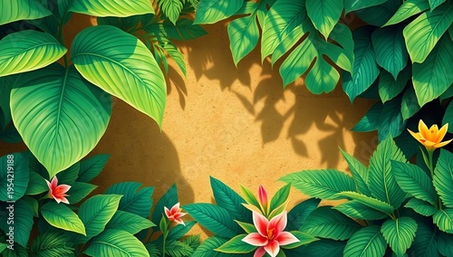 tropical leaves background green nature
