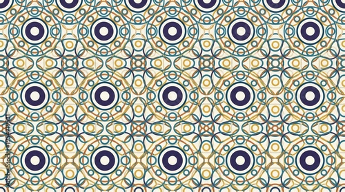 Repeating circle geometric pattern with balanced spacing, clean vector artwork