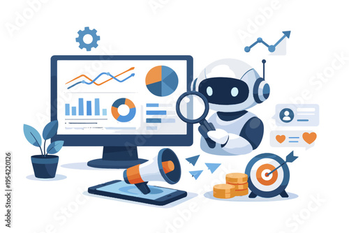 Image marketing sticker style icon vector minimalism automated generation dashboard ai analytics simple