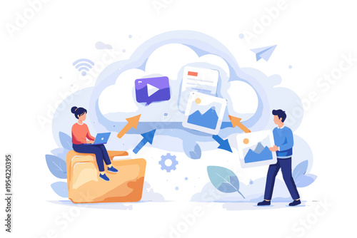 Platform vector illustration digital generation image icon file cartoon style vector simple online sharing