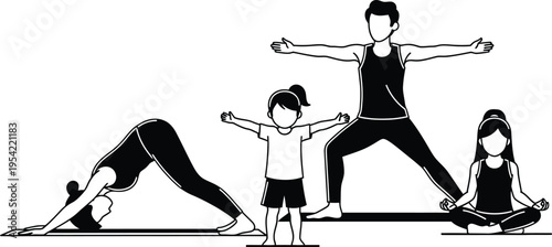 Family yoga day celebrating intl day of families with wellness and togetherness
