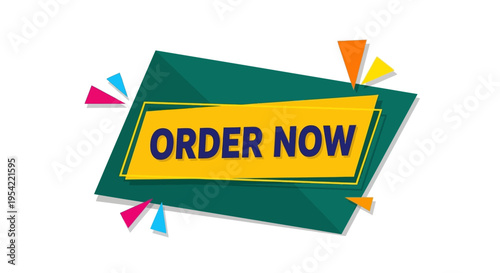 Order Now - Special Offer Banner with Colorful Confetti