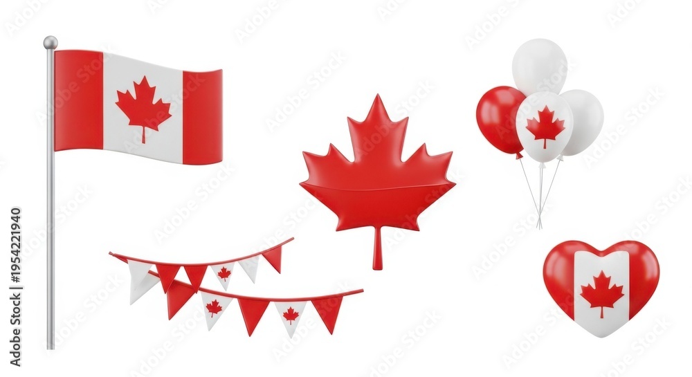 Fototapeta premium Canadian patriotic decorations and symbols for celebrations