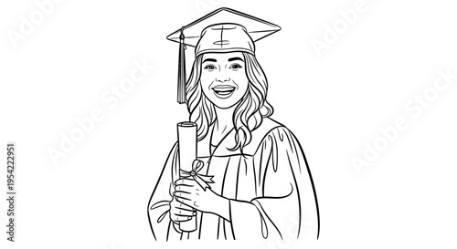 Happy female graduate holding diploma celebrating academic achievement and future success.