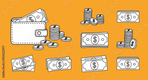 Money cash dollars bills wallet.