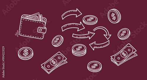 Money cash finance exchange concept.