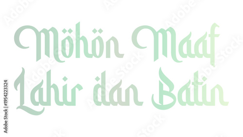 Mohon Maaf Lahir dan Batin Indonesian Eid greeting typography