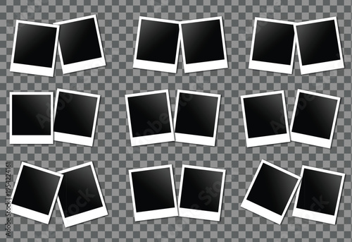 Vintage Photo Memories: A collection of vintage instant photo frames, capturing a timeless aesthetic, perfect for preserving cherished memories.