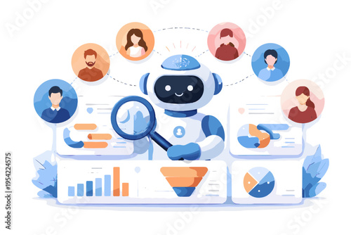 Minimalism simple ai vector flat design customer segmentation image icon analytics sticker style generation