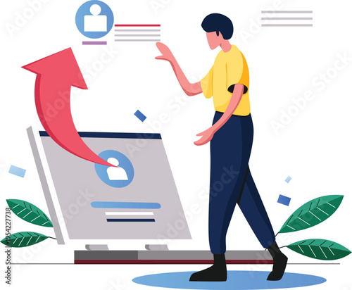 Person successfully submitting an online profile or application form