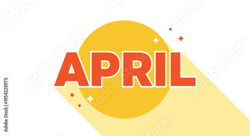 April month word text graphic design.