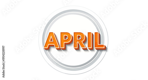 April month word text logo.