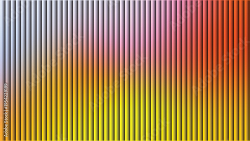 Vibrant vertical gradient striped background vector with smooth 3D effect, featuring a colorful blend from white and pink to yellow and orange, ideal for modern digital design and web banners.