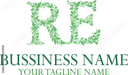 RE R re initial logo | initial based abstract modern minimal creative logo, vector template image. luxury logotype logo, real estate homie logo. typography logo. initials logo