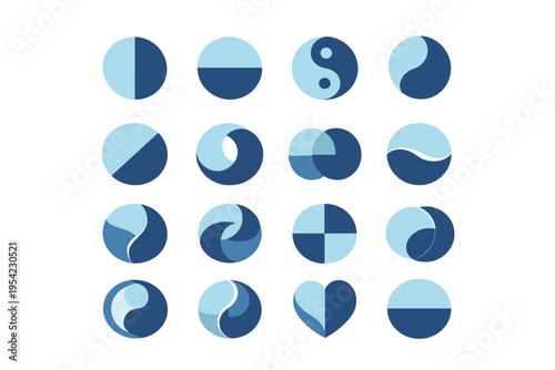 Simple icon disc circle tonal geometry vector image form element generation light