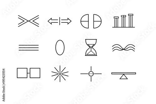 Hourglass simple generation icon marker parallel pillars vector chevron spokes twin image