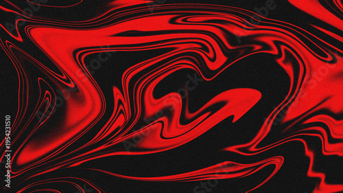 Abstract red and black marble swirl texture with grainy noise effect
