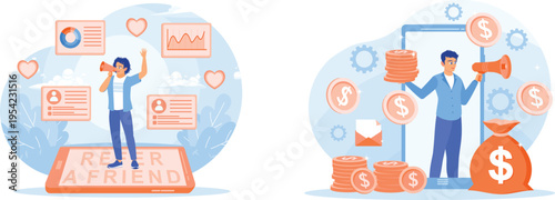 Referral programs contrasting social impact and financial incentives