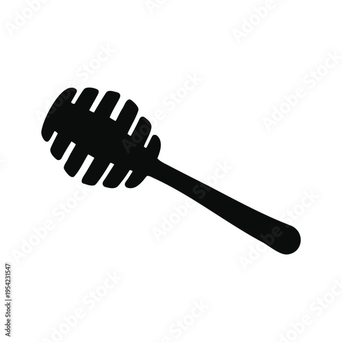 Honey dipper silhouette vector flat illustration design.