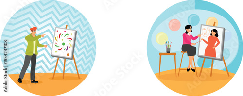 Collaborative brainstorming and creative art session in progress