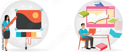 Educational technology blending teaching and digital learning in modern classrooms