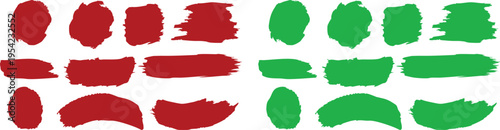 Brush stroke stencil collection in red and green