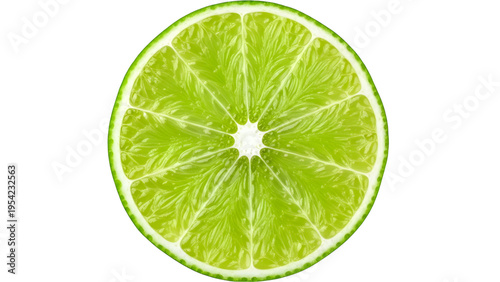 Fresh Green Lime Slice Isolated On White Background