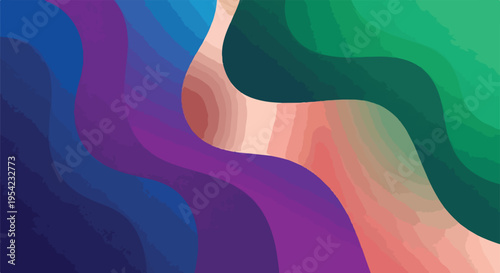 Colorful, flowing abstract shapes with gradients and a layered effect