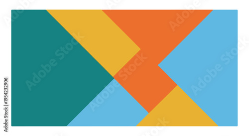 Colorful, geometric abstract design with various shape composition