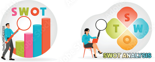 Visual representation of swot analysis in business strategy planning