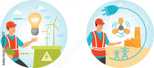 Engineers promoting renewable energy and smart grid technologies for sustainable future