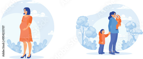 Journey of family growth from pregnancy to parenthood with love and support