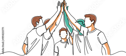 A group of people stacking their hands together in a show of teamwork and unity