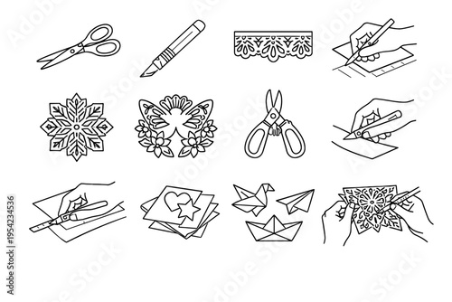 Cutting image simple craft precision paper slow generation tool vector outline technique