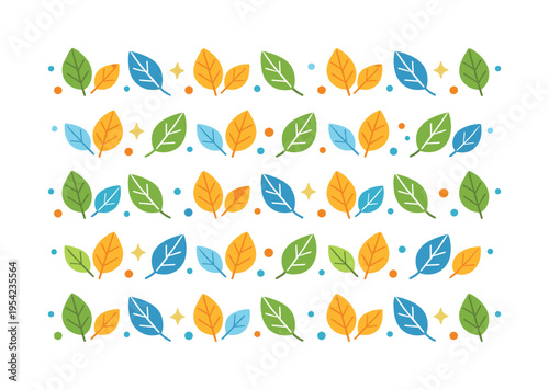 Creative surface design and decorative visual rhythm in modern lifestyle products focused on harmony and aesthetic consistency, a repeating arrangement of simple geometric leaves