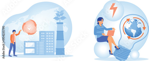 Modern business concepts of communication and global connectivity illustrated through visuals