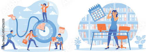 People struggling with time management and deadlines