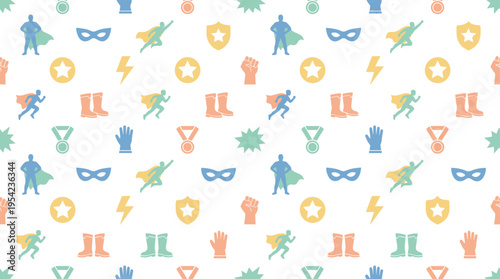 Playful heroic imagination and kids dress up adventure with friendly everyday bravery character theme