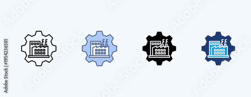 Industrial Development Multiple Icon Illustration Vector
