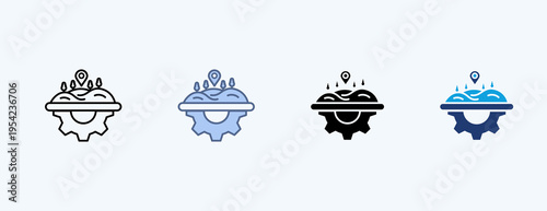 Rural Development Multiple Icon Illustration Vector