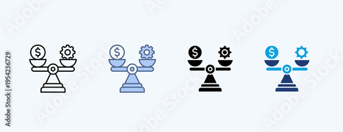 Economic Stability Multiple Icon Illustration Vector