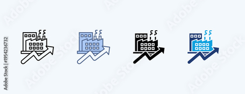 Industrial Growth Multiple Icon Illustration Vector