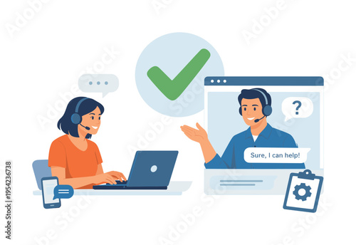 A digital support scenario where a company provides real time assistance through online channels, emphasizing accessibility and efficient problem solving for users, a clean chat