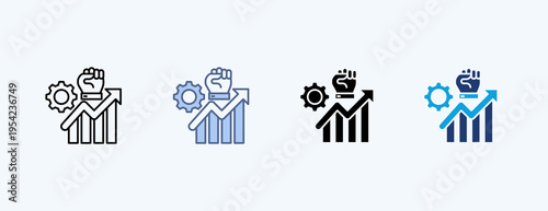 Economic Empowerement Multiple Icon Illustration Vector