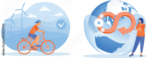 Eco friendly living with sustainable transportation and recycling